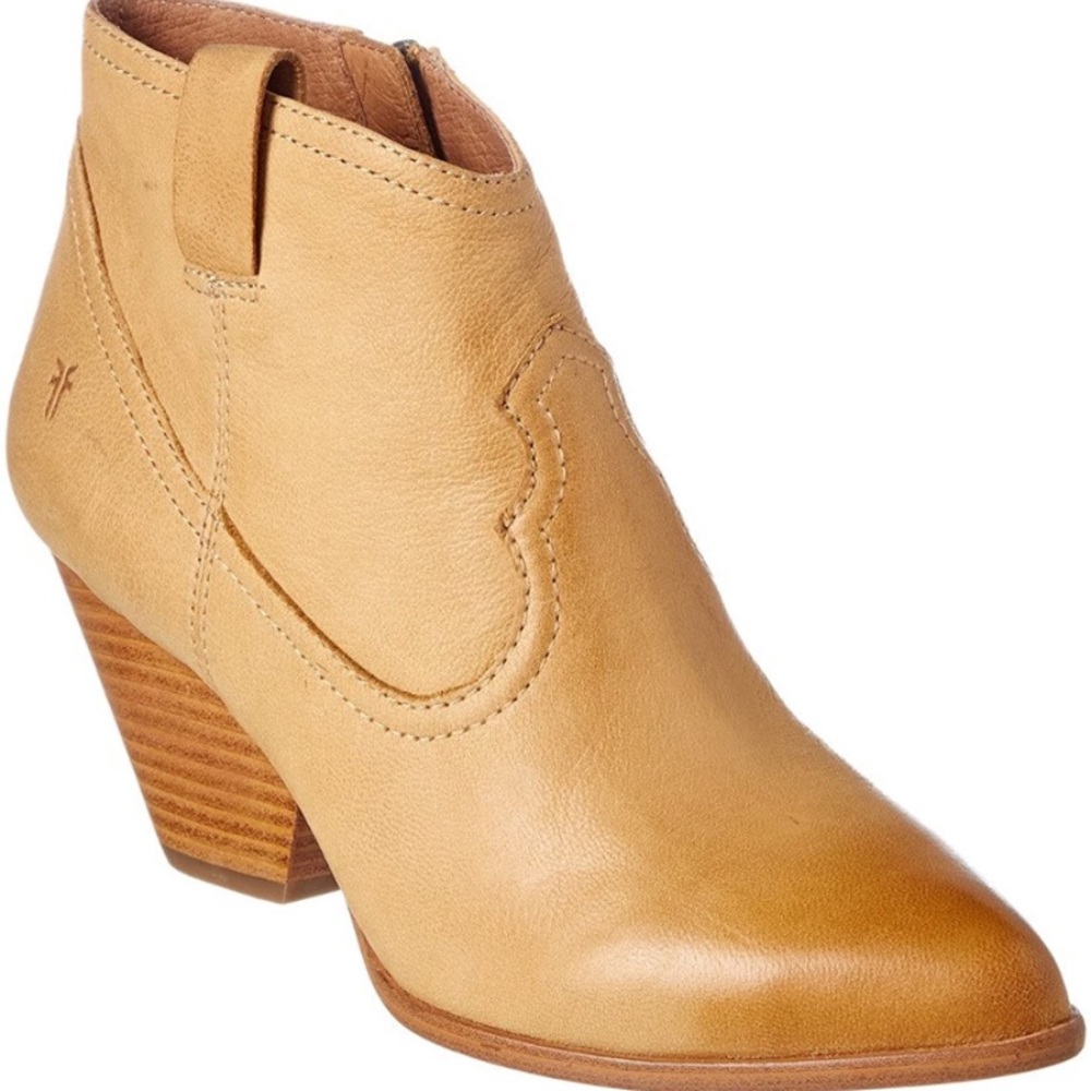 Frye Tan Ankle Booties with Smooth Leather and Comfortable Fit